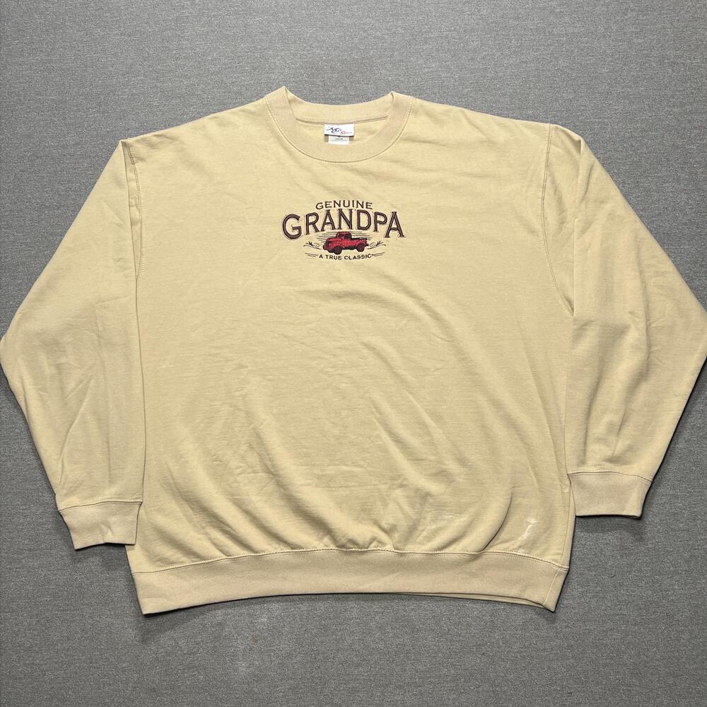 MC Sport Sweatshirt Mens 2XL Beige Genuine Grandpa Truck Embroidered Pullover